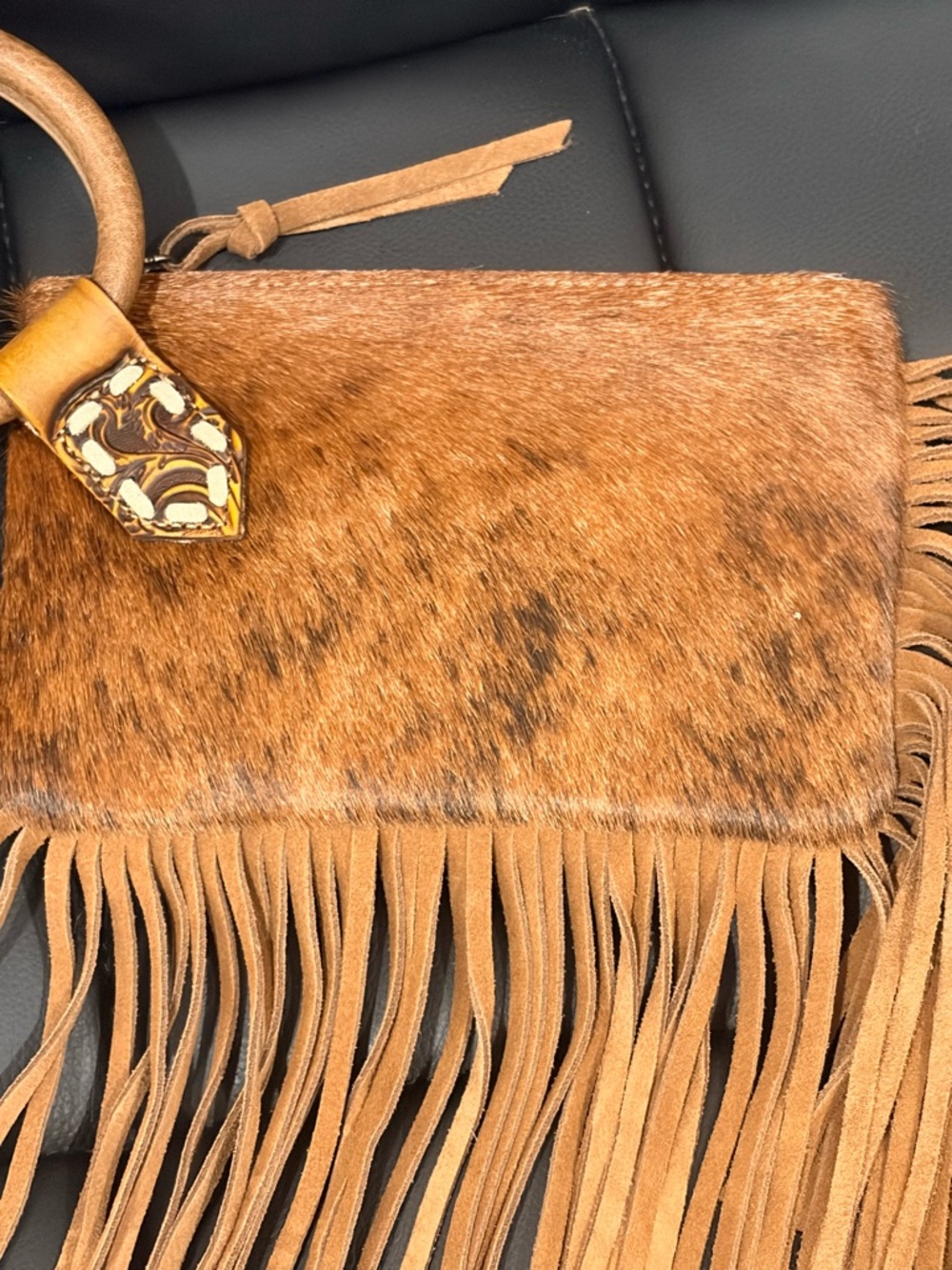 Trinity Ranch Cowhide Wrislet - Picture 2 of 10